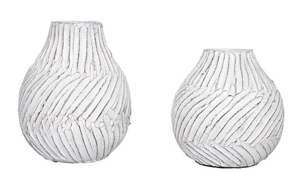 Textured white vases, model ODTTA-012025