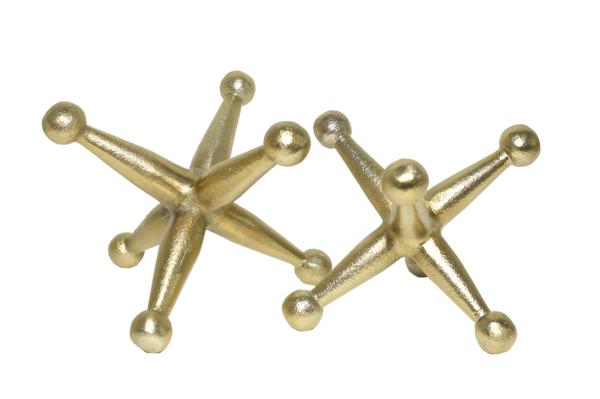 Gold abstract star sculptures